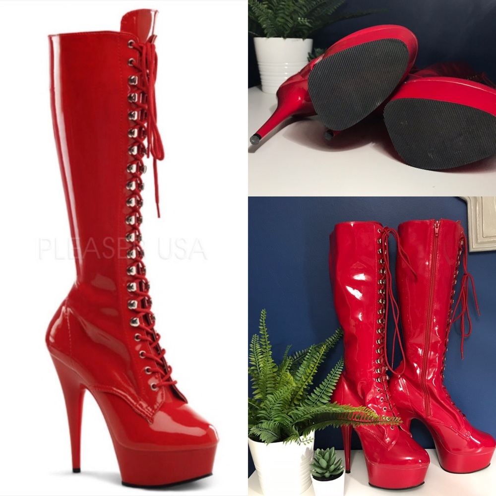 Pleaser Knee High Stiletto Boots sz9